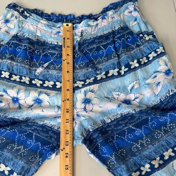Jams World Pull on Pants Size M Capri Blubiscus Floral - Picture 6 of 12